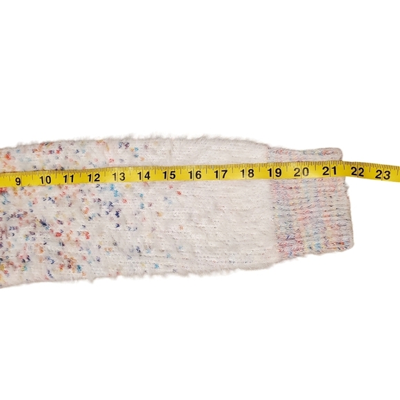 ModCloth Making a Fuzz Confetti Sweater Cozy Fuzzy Stretchy Colorful Rainbow - Picture 10 of 10